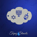 Hanukkah Elements stencil