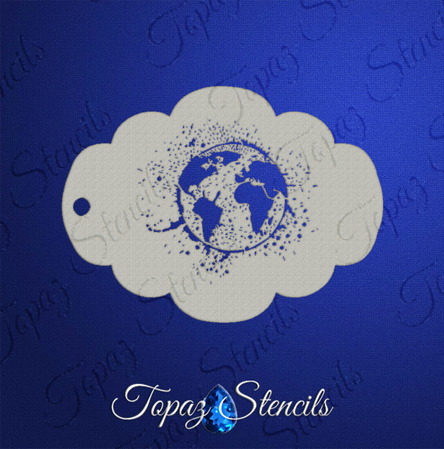 Paint Splatter Earth Stencil