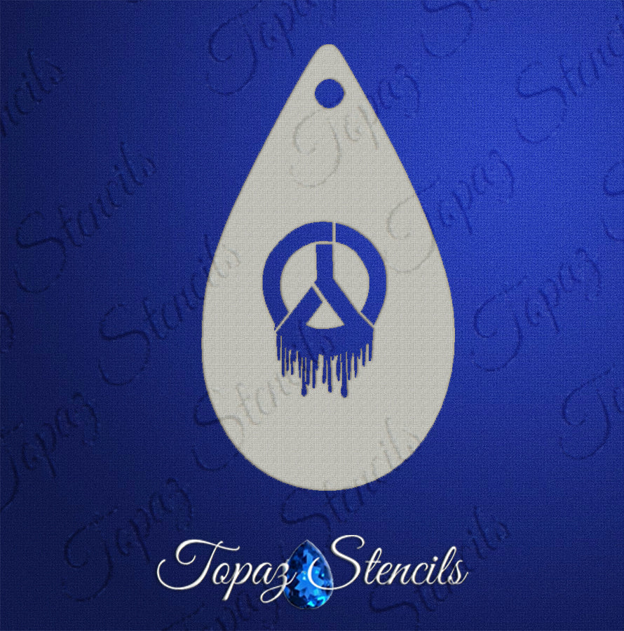 Dripping Peace Symbol Stencil