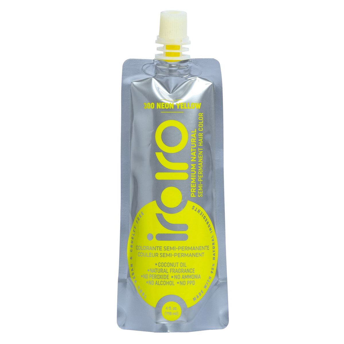 IroIro Premium Semi-Permanent Hair Color 4oz - 300 UV Neon Yellow