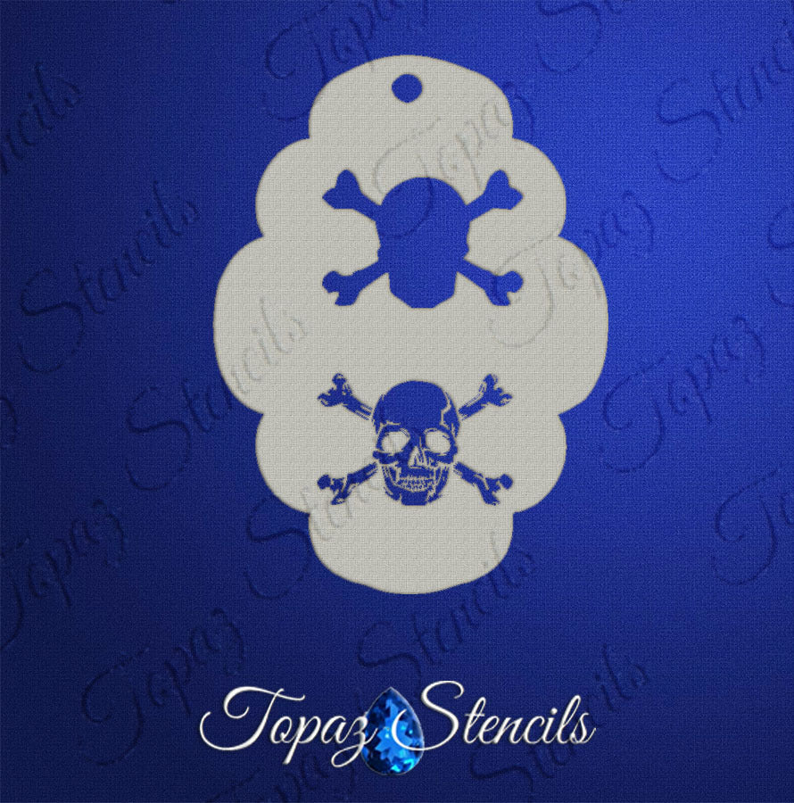 2 Step Skull and Crossbones Stencil