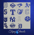 AL Baseball Teams stencil