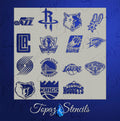 NBA West Teams stencil