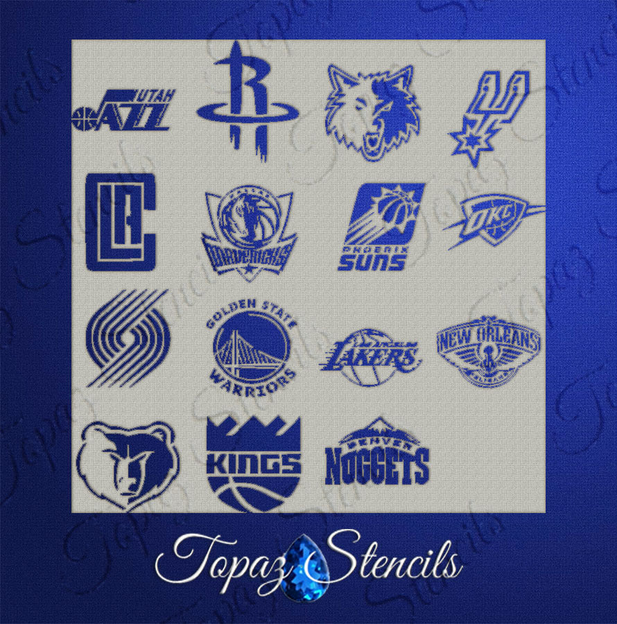 NBA West Teams stencil