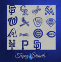 NL Baseball Teams stencil