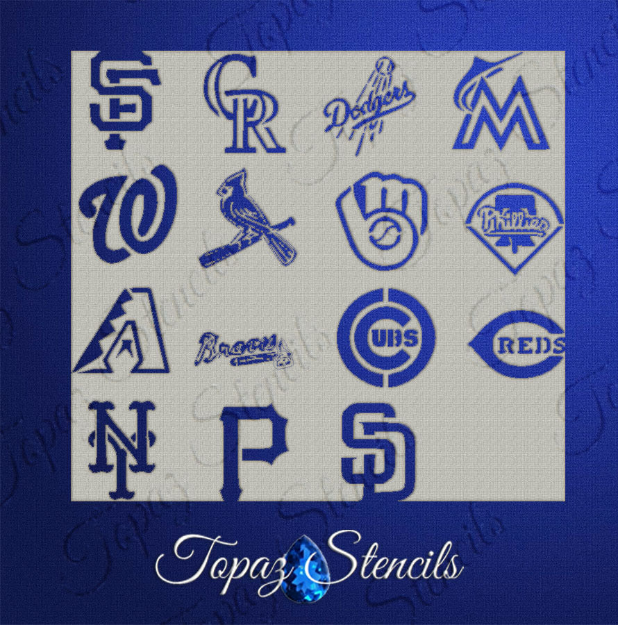 NL Baseball Teams Stencil