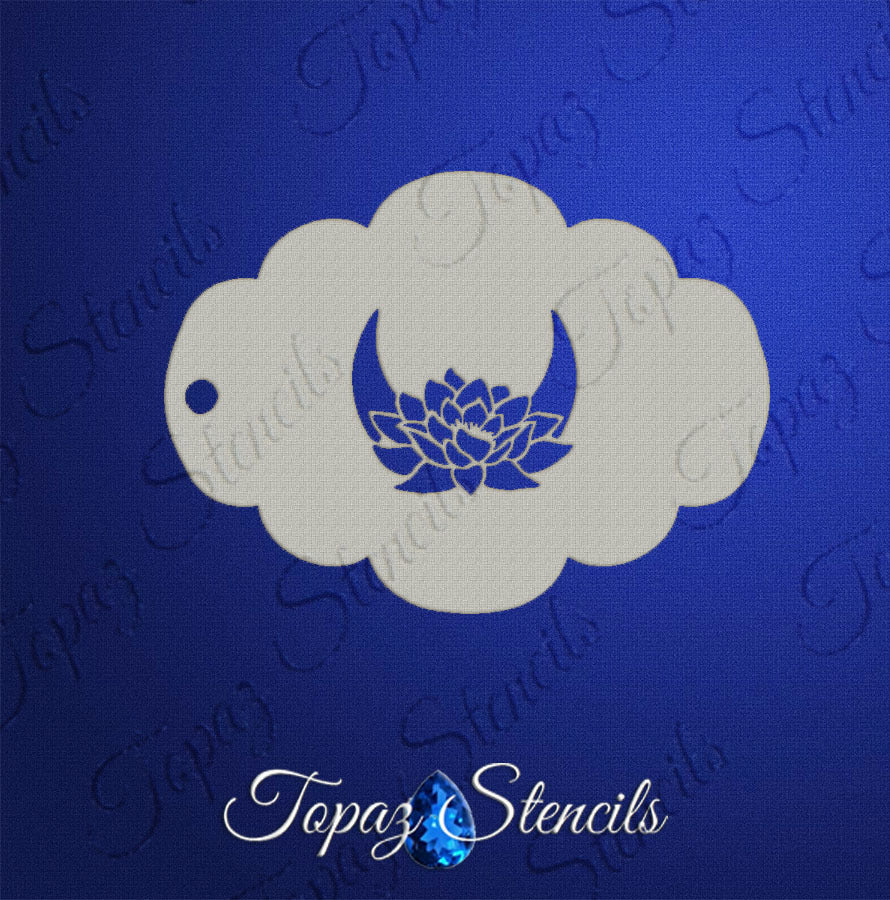 Lotus and Crescent Moon stencil