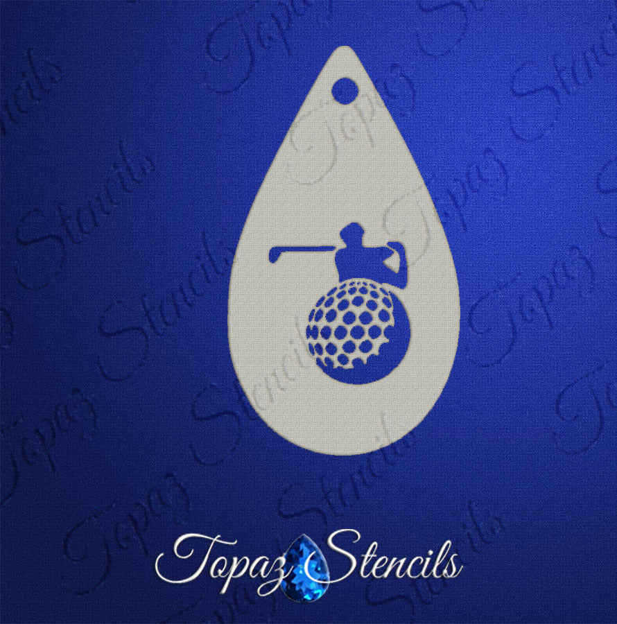 Golfer and Ball stencil