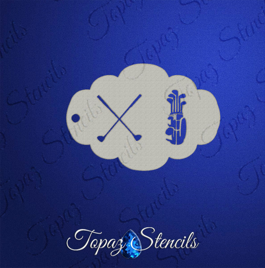 Golf Clubs Stencil