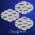 Comic Book Action Words stencil