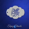 Tribal Octopus stencil