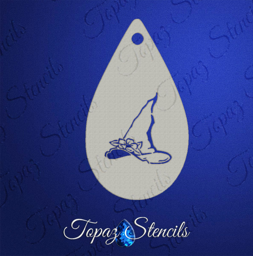 Floral Witches Hat stencil