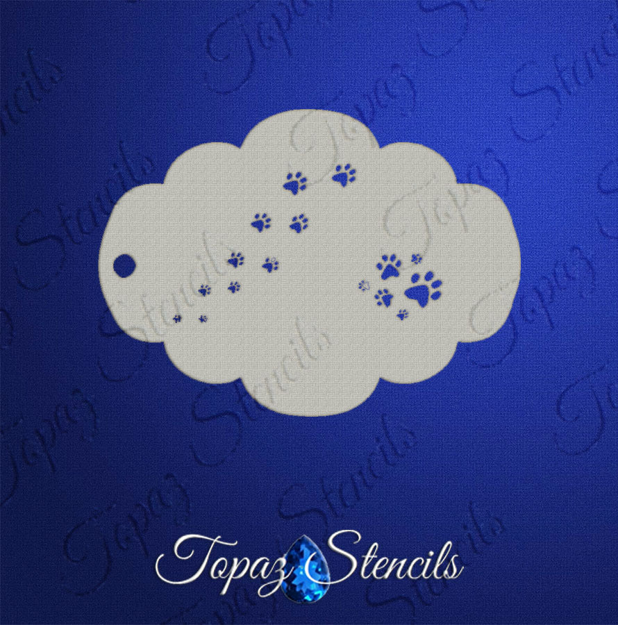 Paw Print Trail stencil