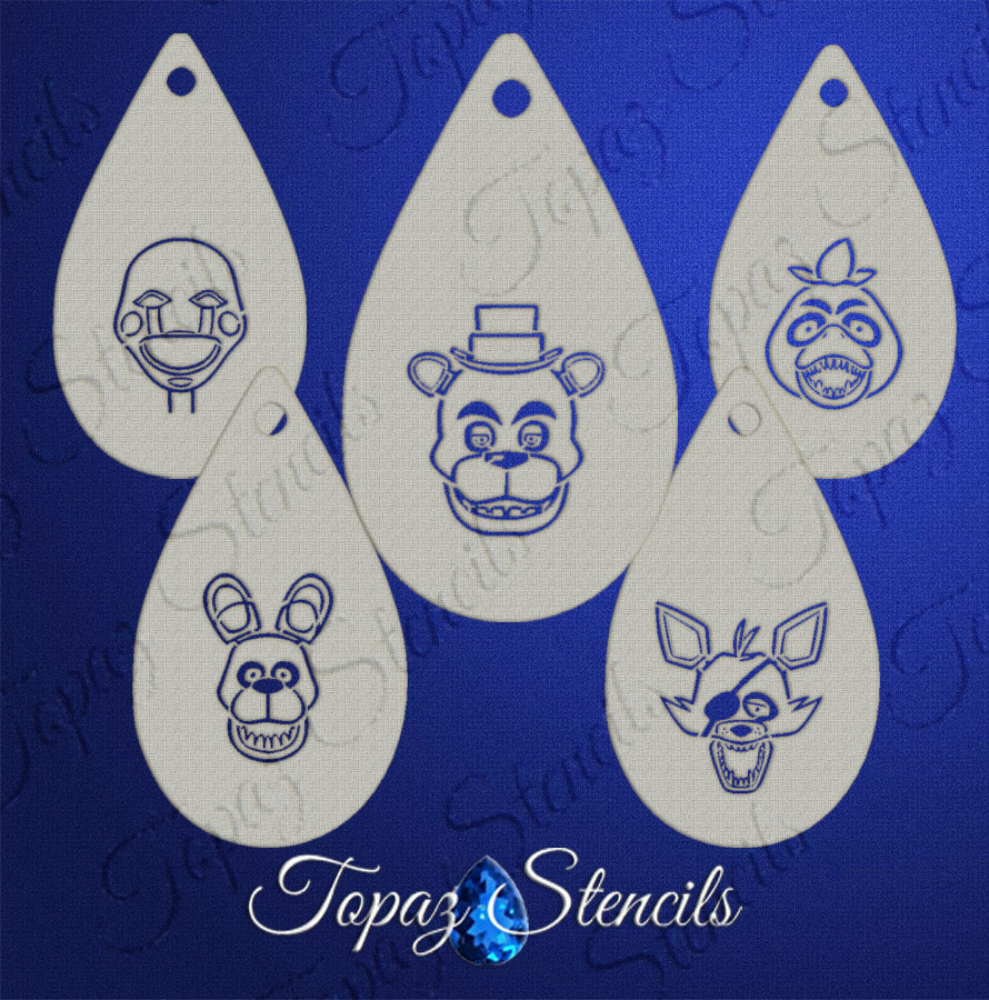 Five Nights at Freddy's Set stencil