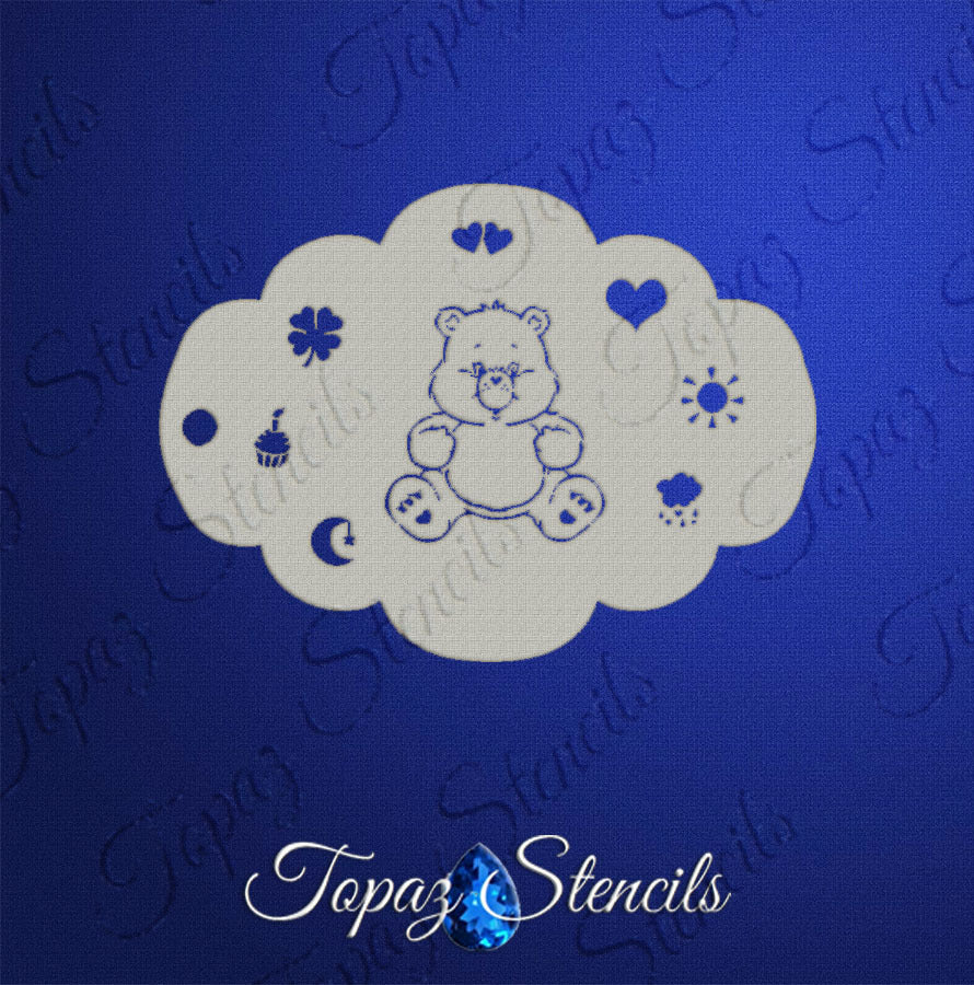 Sitting CareBear stencil
