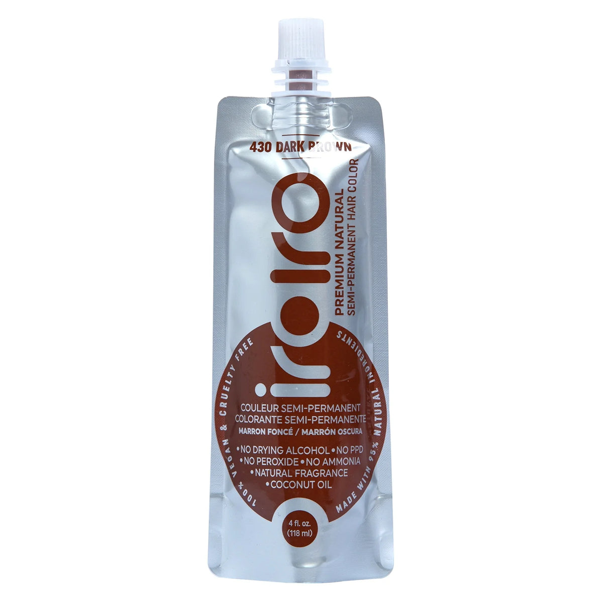 IroIro Premium Semi-Permanent Hair Color 4oz - 430 Dark Brown