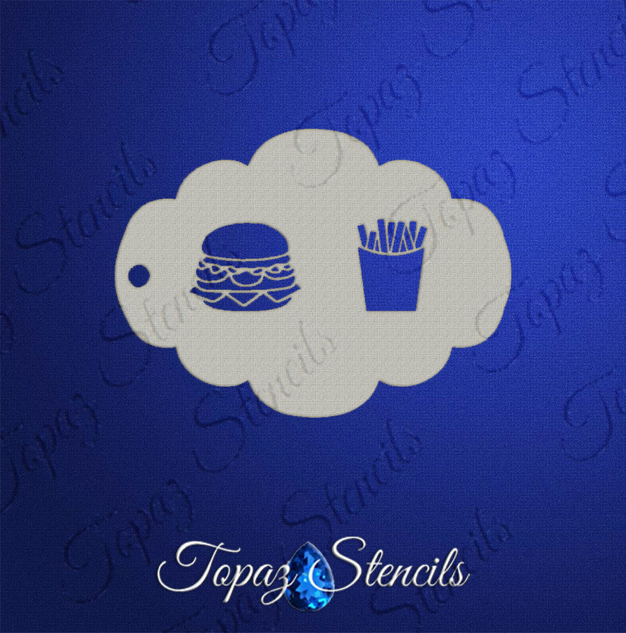 Burger and Fries stencil