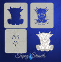 Belly Bump Baby Highland Cow stencil