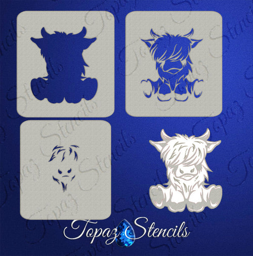 Belly Bump Baby Highland Cow stencil