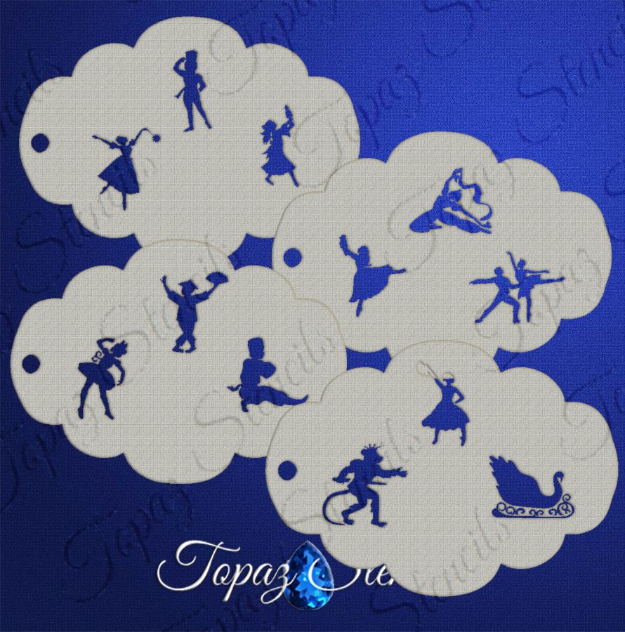 Nutcracker Ballet Silhouettes stencil