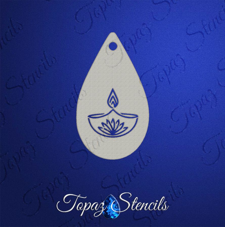 Diwali Lamp stencil