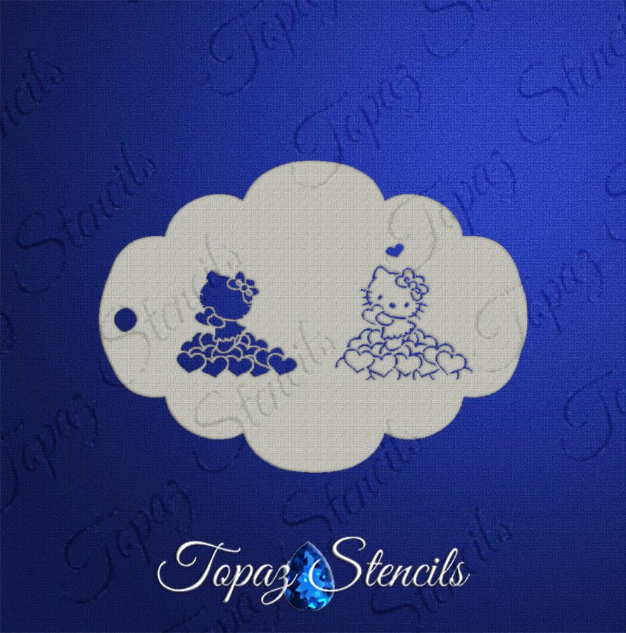 Hello Kitty Heart Pile stencil
