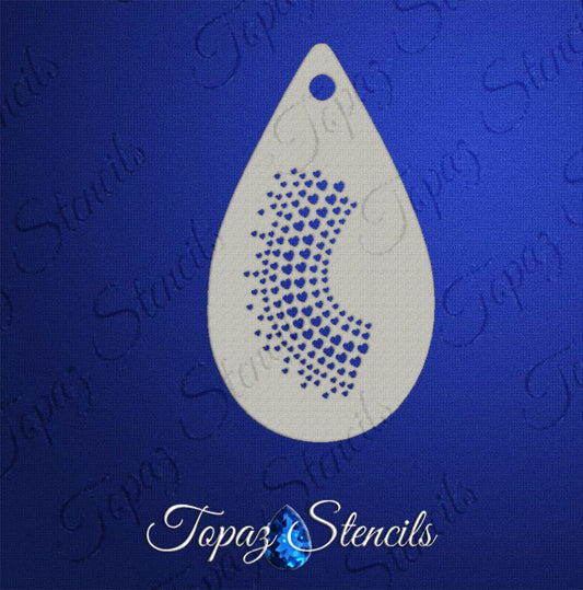 Halftone Crescent Hearts stencil
