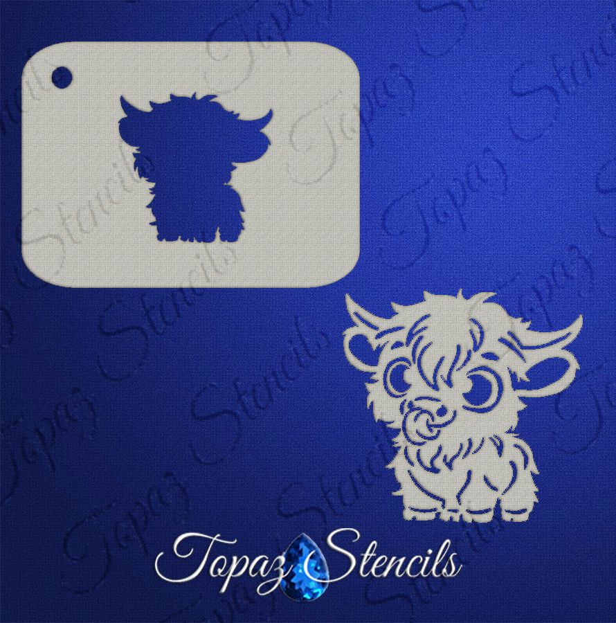 B&T Baby Highland Cow stencil