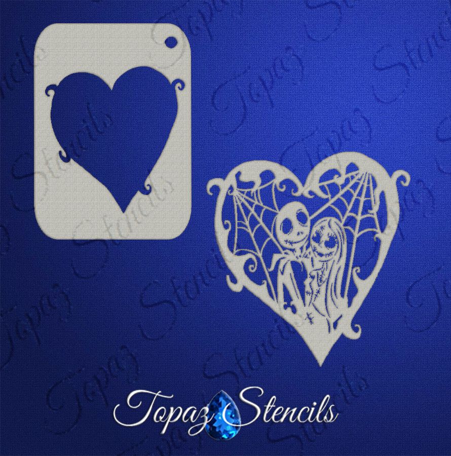 B&T Jack and Sally Heart stencil