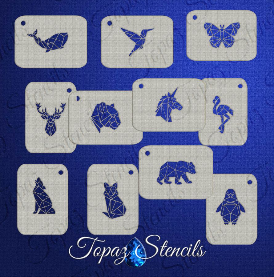 B&T Polygonal Animals stencil