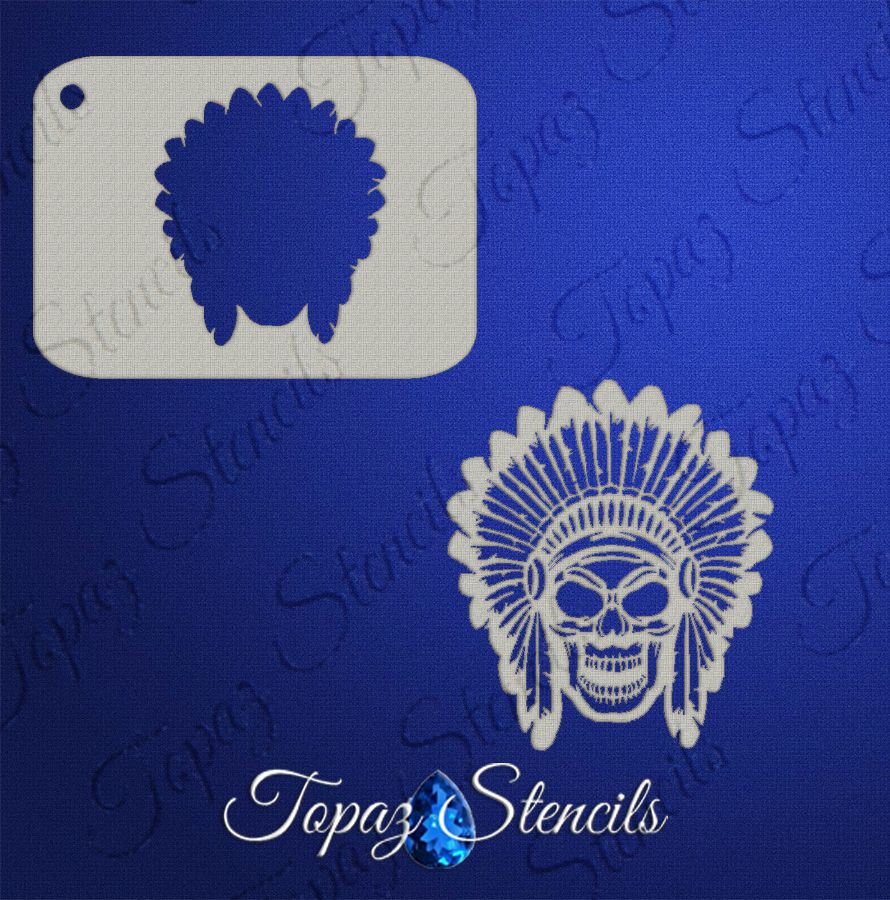 B&T Headdress Skull stencil