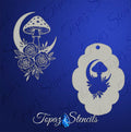 Magical Mushroom and Roses stencil