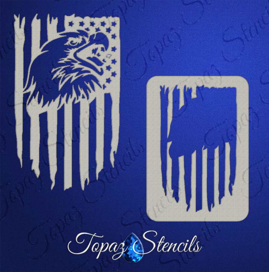 American Flag with Eagle stencil