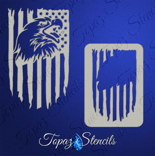 American Flag with Eagle stencil