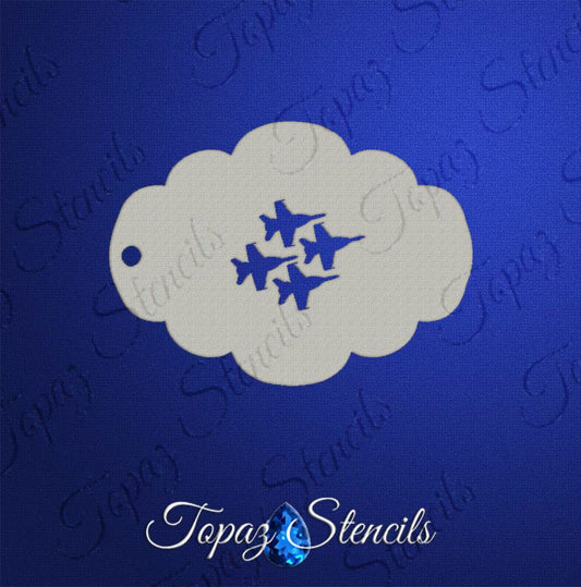 Blue Angels Diamond Formation stencil