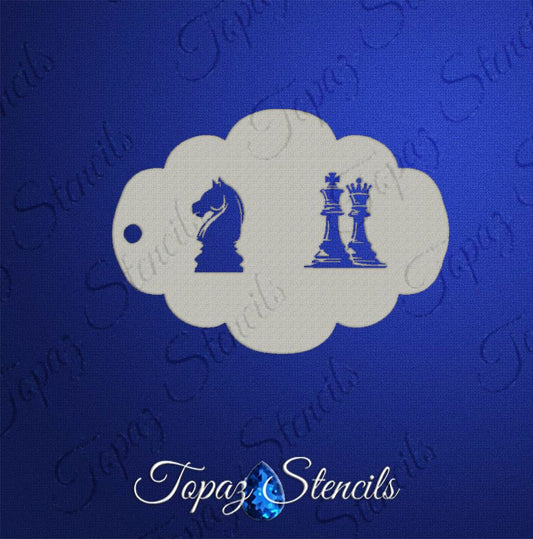 Chess Pieces stencil