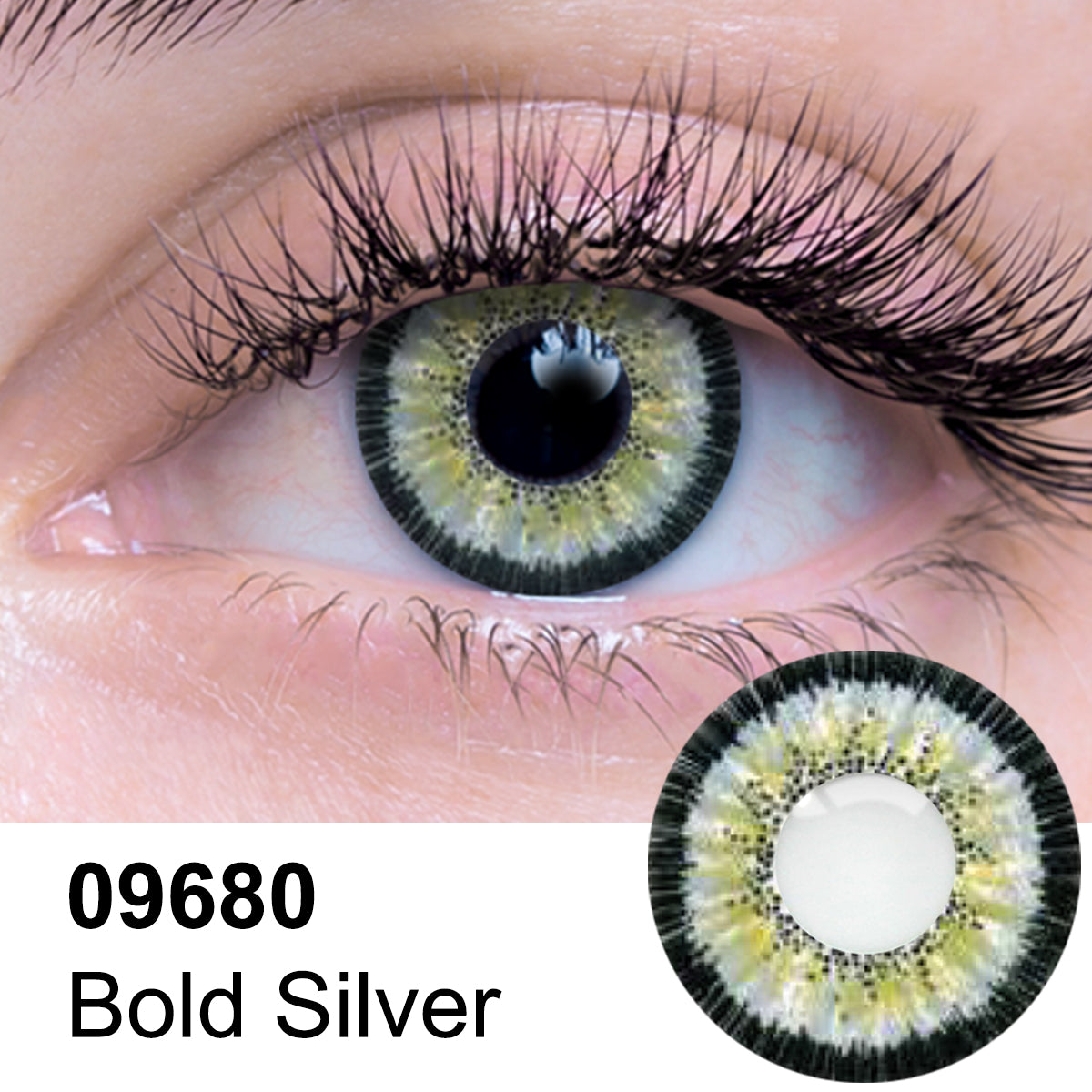 Bold Silver Contact Lens