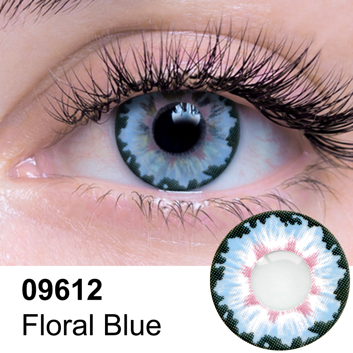 Floral Blue Contact Lens