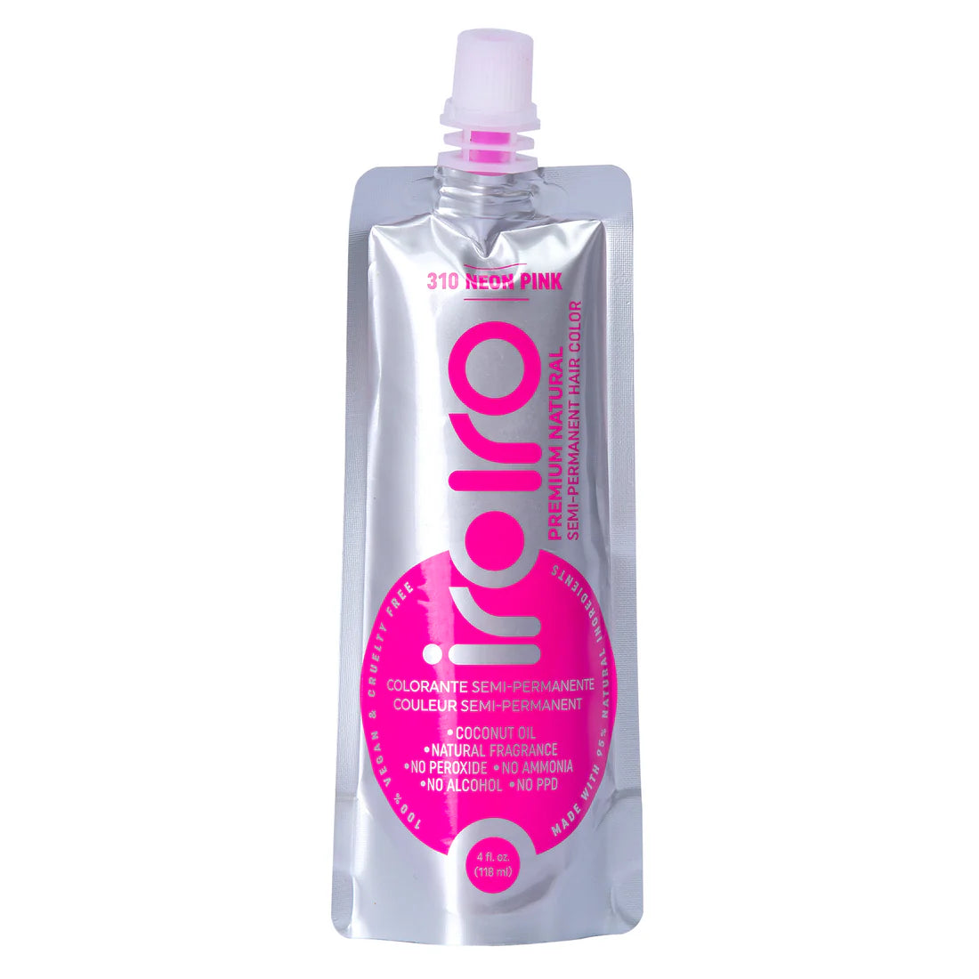 IroIro Semi-Permanent Hair Dye - #310 Neon Pink  (Vegan) 4oz