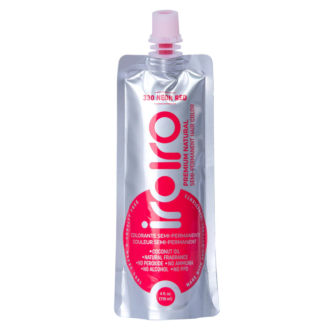 IroIro Semi-Permanent Hair Dye - #330 Neon Red (Vegan) 4oz