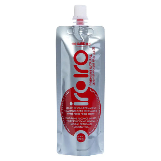 IroIro Semi-Permanent Hair Dye - #100 Dark Red (Vegan) 4oz