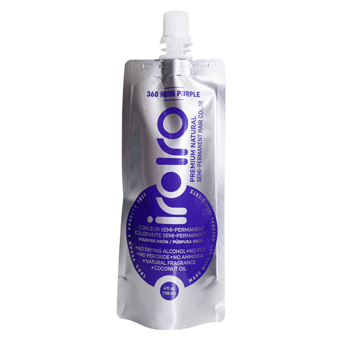 IroIro Semi-Permanent Hair Dye - #360 Neon Purple (Vegan) 4oz