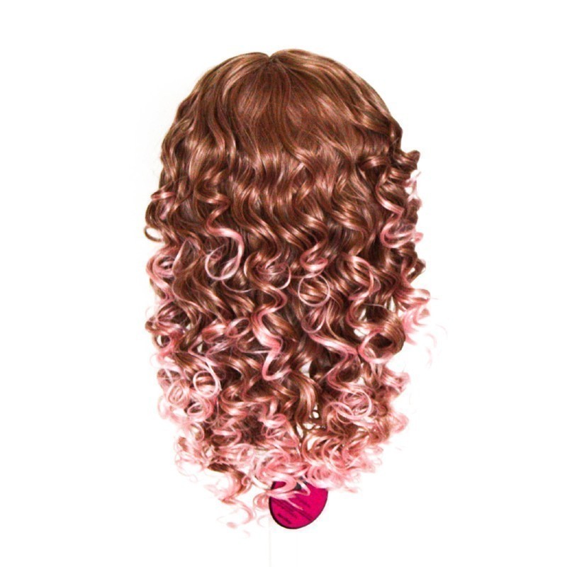 Junko - Auburn Brown and Cotton Candy Pink