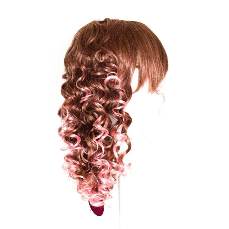 Junko - Auburn Brown and Cotton Candy Pink