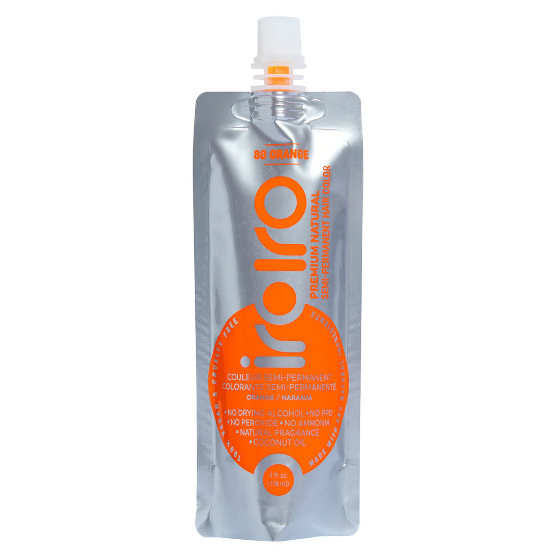 IroIro Semi-Permanent Hair Dye - #80 Orange (Vegan) 4oz