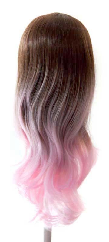 Hina - Auburn Brown Fade Cotton Candy Pink