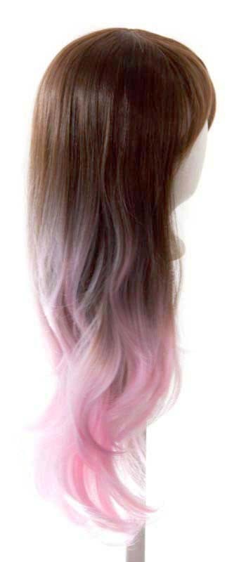 Hina - Auburn Brown Fade Cotton Candy Pink